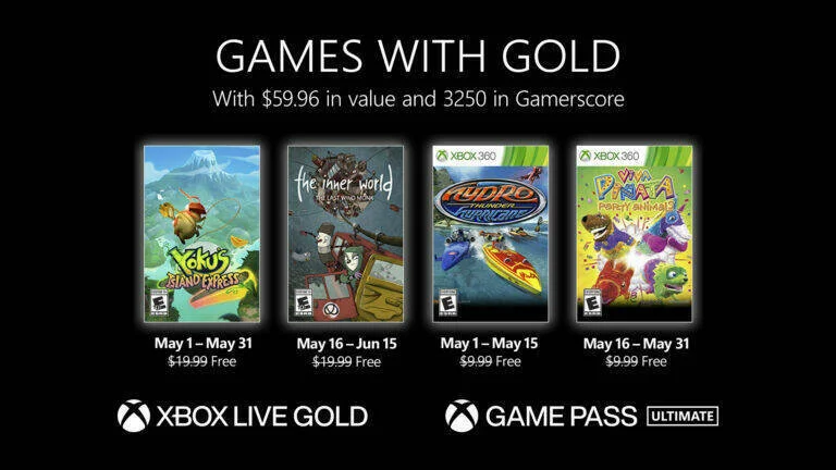 Oznámeny květnové hry pro Xbox Live Gold