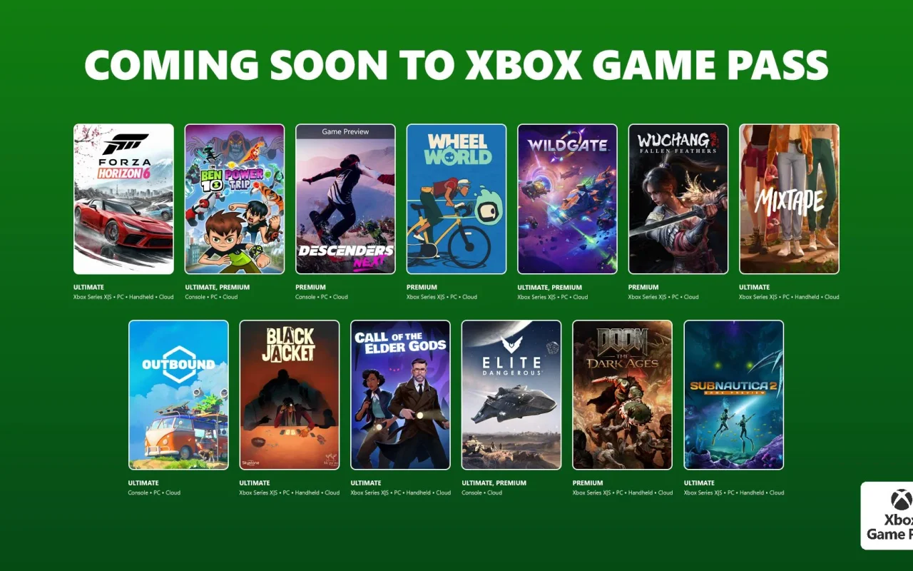 Oznámeny nové hry pro předplatné Xbox Game Pass - Forza Horizon 6, Call of the Elder Gods nebo Subnautica 2
