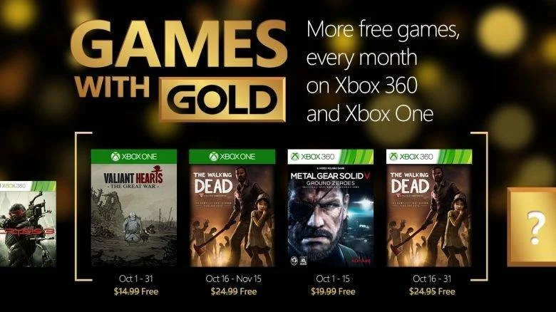 Oznámeny hry na říjen pro Zlaté členy na konzolích Xbox