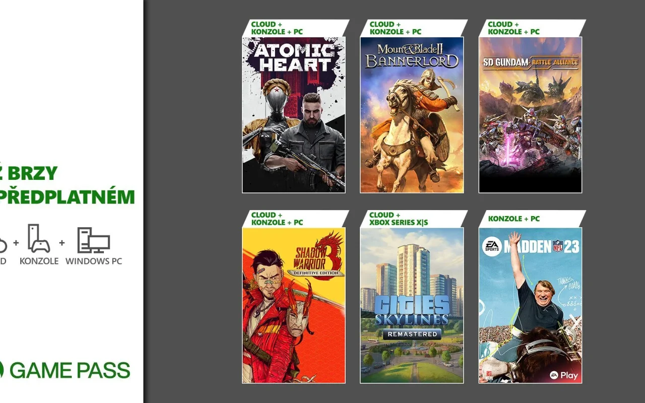 Microsoft oznámil nové hry při předplatné Xbox Game Pass, nechybí akce Atomic Heart a Shadow Warrior 3