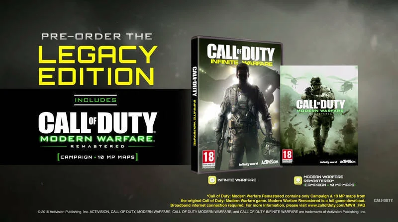 Oznámeny jednotlivé edice akční hry Call of Duty: Infinite Warfare
