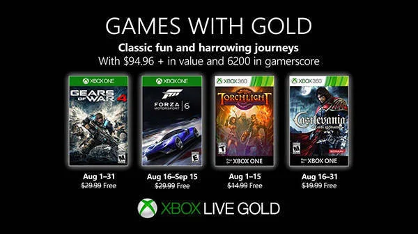 Oznámeny srpnové hry pro Xbox Live Gold