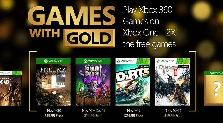 Oznámeny listopadové hry pro Zlaté členy na konzolích Xbox