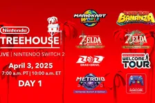 Záběry z hraní her pro konzoli Nintendo Switch 2 - Mario Kart World, Donkey Kong Bananza, Metroid Prime 4: Beyond a další