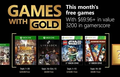 Oznámeny zářijové hry v členství Xbox LIVE GOLD
