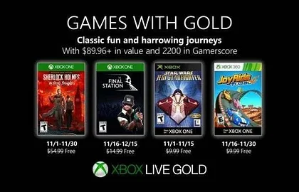 Oznámeny listopadové hry pro předplatitele Xbox LIVE Gold