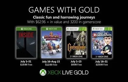 Oznámeny červencové hry v členství Xbox LIVE GOLD