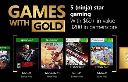 Oznámeny únorové hry pro Zlaté členy na Xbox Live