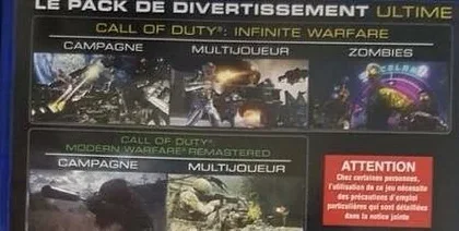 Call of Duty: Infinite Warfare/Modern Warfare Remaster bundle vyžaduje 130 GB na disku