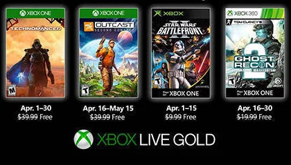 Oznámeny dubnové hry v členství Xbox LIVE GOLD