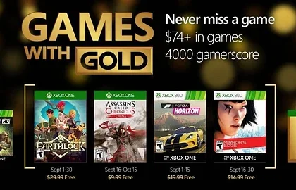 Oznámeny zářijové hry pro Xbox LIVE Gold