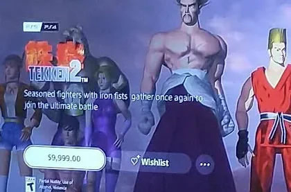 Sony chybně stanovila cenu hry Tekken 2 na téměř 10 tisíc dolarů, už ji stihl okomentovat i Katsuhiro Harada