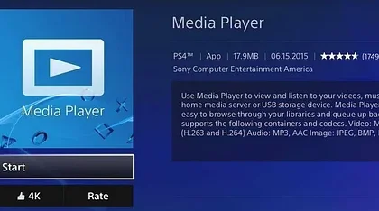 Media Player v PS4 Pro dostane podporu pro 4K videa