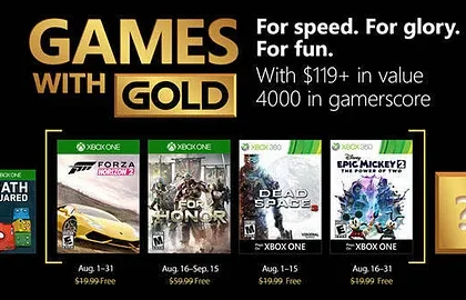 Oznámeny srpnové hry pro Zlaté členy na Xboxu