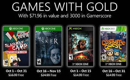Oznámena říjnová nabídka her v Xbox Live Gold
