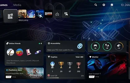 Oznámena nová větší aktualizace pro konzoli PlayStation 5, přidává Welcome hub, sdílení voice chatu nebo adaptivní nabíjení 