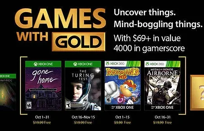 Oznámeny Xbox Live Gold hry pro říjen