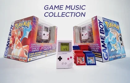 Oznámen hudební jukebox Pokemon Game Music Collection v designu Game Boye