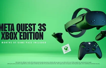 Oznámen headset pro virtuální realitu Meta Quest 3S Xbox Edition