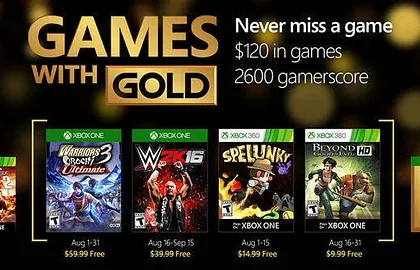 Oznámeny srpnové hry pro Xbox LIVE Gold