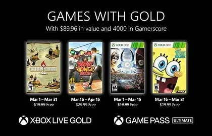Oznámeny březnové hry pro Xbox Live Gold