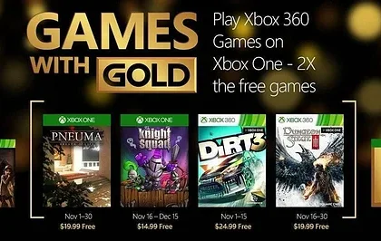 Oznámeny listopadové hry pro Zlaté členy na konzolích Xbox