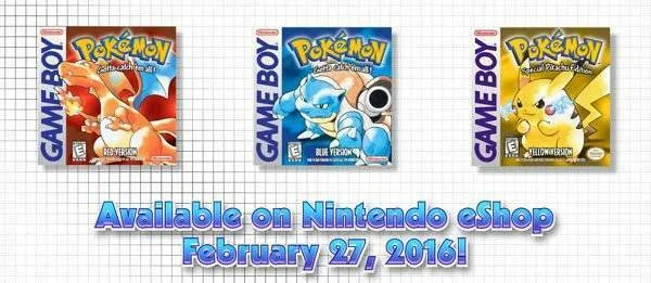 Pokemon Red, Blue, a Yellow vyjde pro 3DS skrze Virtual Console