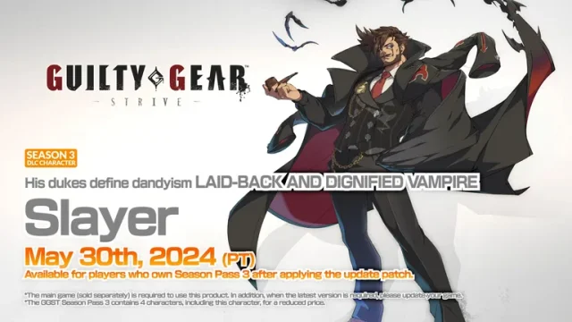 Oznámen čtvrtý dodatečný bojovník v rámci třetího roku pro Guilty Gear Strive – upír Slayer