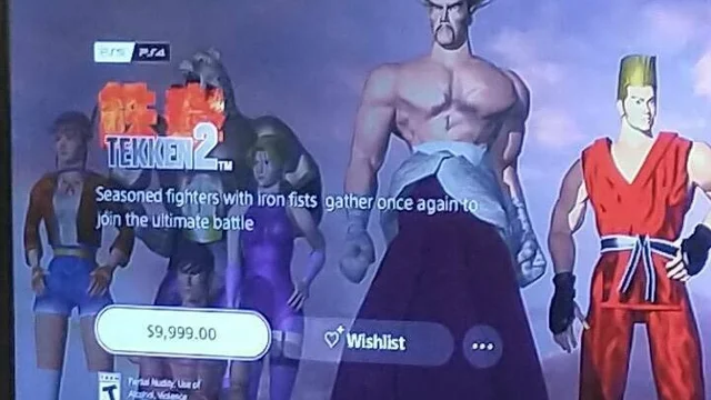 Sony chybně stanovila cenu hry Tekken 2 na téměř 10 tisíc dolarů, už ji stihl okomentovat i Katsuhiro Harada