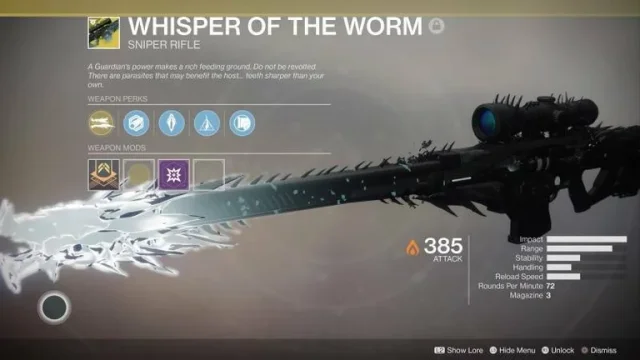 V Destiny 2 je konečně quest na pušku Whisper of the Worm